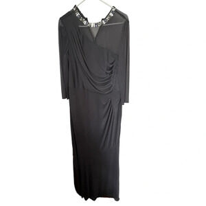 Gray Evening Gown with Rhinestone Neckline 14